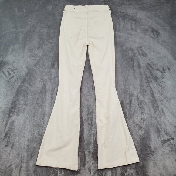 Hollister Corduroy Pants Womens 00S 21x3 Beige Ultra High-Rise Flare Bell Bottom - Picture 2 of 10